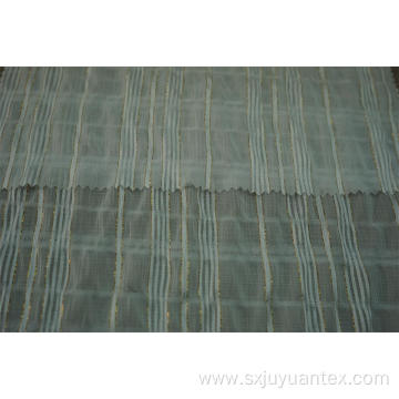 Polyester Chiffon Crinkle Gold Lurex Stripe Dobby Fabric